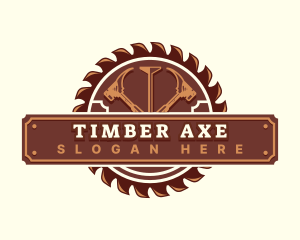 Woodwork Hammer Saw logo design