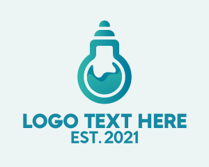 Test Tube - Blue Flask Light Bulb logo design