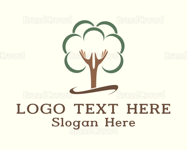 Tree Planting Hands Logo