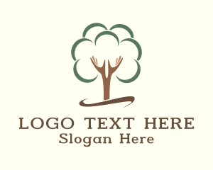 Seedling - Tree Planting Hands logo design