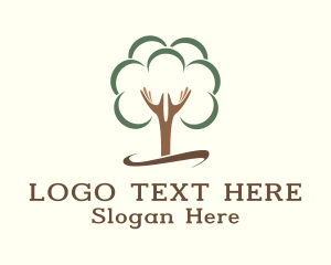 Forest - Tree Planting Hands logo design