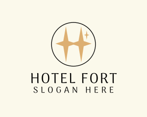 Star Hotel Letter H logo design