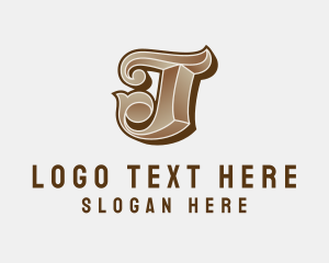 Vintage Shop - Interior Fashion Designer Letter T logo design