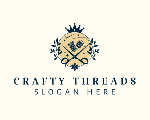 Thread Scissors Sewing logo design