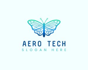 Circuit Tech Butterfly logo design