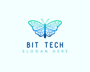 Circuit Tech Butterfly logo design