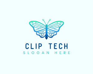 Circuit Tech Butterfly logo design