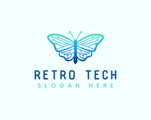 Circuit Tech Butterfly logo design