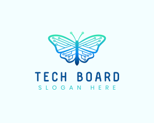Circuit Tech Butterfly logo design
