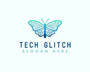 Circuit Tech Butterfly logo design