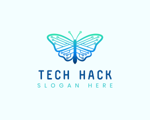 Circuit Tech Butterfly logo design