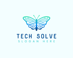 Circuit Tech Butterfly logo design