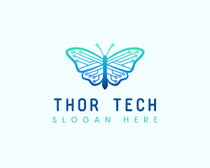 Circuit Tech Butterfly logo design