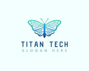 Circuit Tech Butterfly logo design