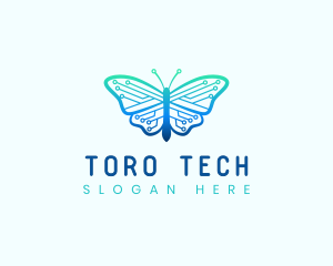 Circuit Tech Butterfly logo design