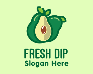Guacamole - Fresh Avocado Fruit logo design