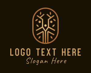 Natural - Bronze Natural Forest logo design