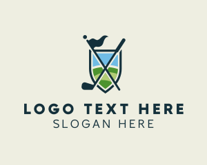 Pro Shop - Golf Club Flagstick Course logo design