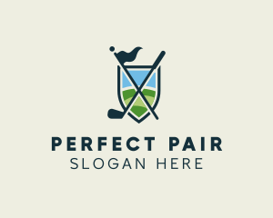 Match - Golf Club Flagstick Course logo design