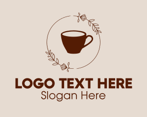 Coffee Shop - Coffee Cup Flowers logo design