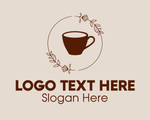 Folk - Coffee Cup Flowers logo design