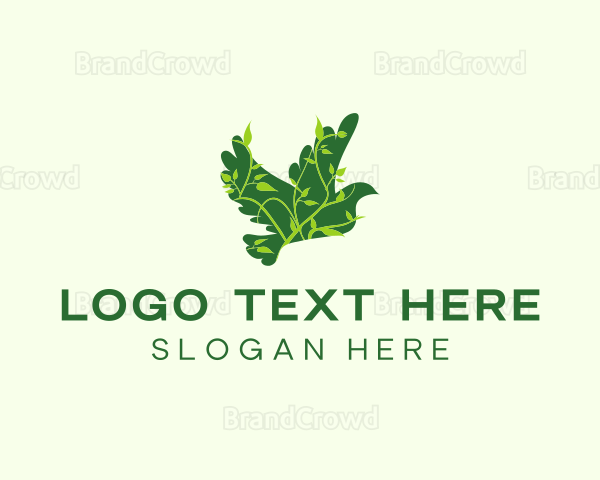 Green Eco Dove Logo