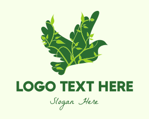 Dove - Green Eco Dove logo design