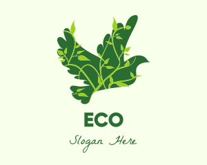 Green Eco Dove logo design