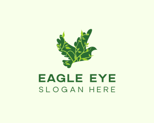 Green Eco Dove logo design