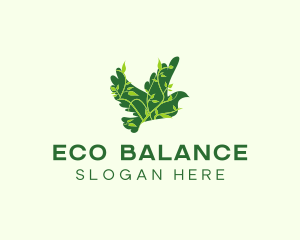 Green Eco Dove logo design