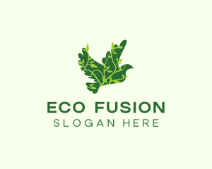 Green Eco Dove logo design