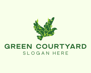 Green Eco Dove logo design