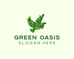 Green Eco Dove logo design