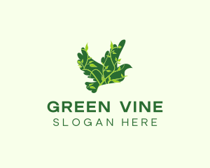 Green Eco Dove logo design