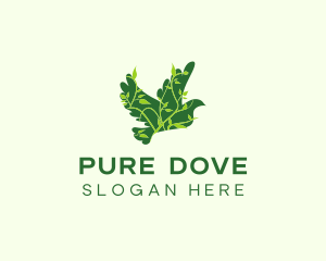 Dove - Green Eco Dove logo design