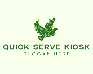 Green Eco Dove logo design