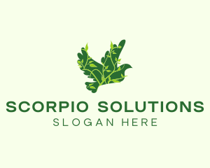 Green Eco Dove logo design