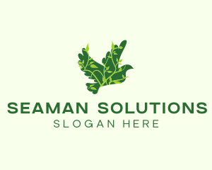 Green Eco Dove logo design