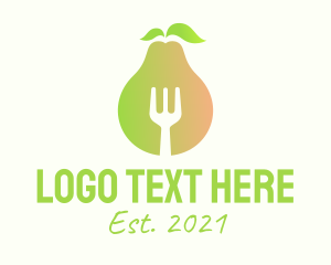 Organic Food - Healthy Pear Restaurant logo design