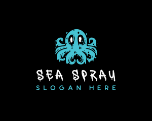 Spray Paint Octopus logo design