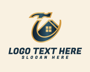 Carpentry - Premium Hammer Roof House logo design