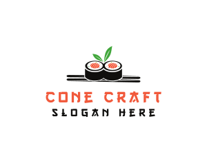 Sushi Japanese Chopsticks logo design