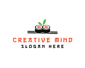 Sushi Japanese Chopsticks logo design