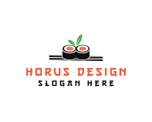 Sushi Japanese Chopsticks logo design