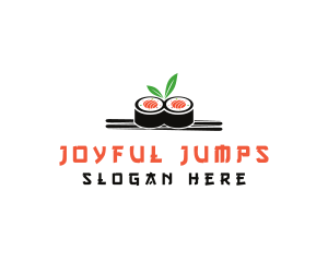 Sushi Japanese Chopsticks logo design