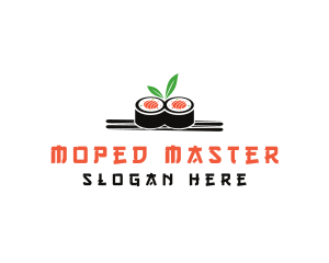 Sushi Japanese Chopsticks logo design