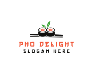 Sushi Japanese Chopsticks logo design