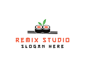 Sushi Japanese Chopsticks logo design