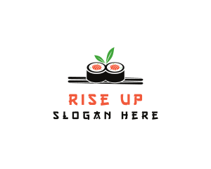 Sushi Japanese Chopsticks logo design