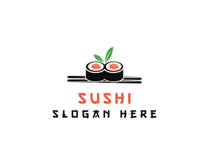 Sushi Japanese Chopsticks logo design